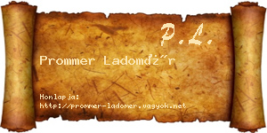 Prommer Ladomér névjegykártya